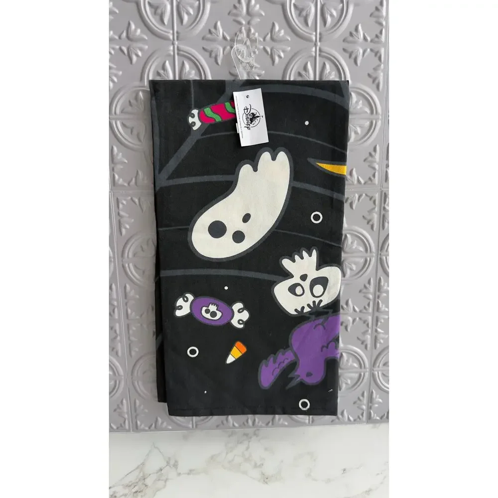 Disney Halloween Mickey Ghost Pumpkin Boo Embroidered Kitchen Towel NWT
